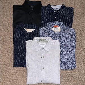 5 Dress Shirts of multiple brands. All Mens Medium